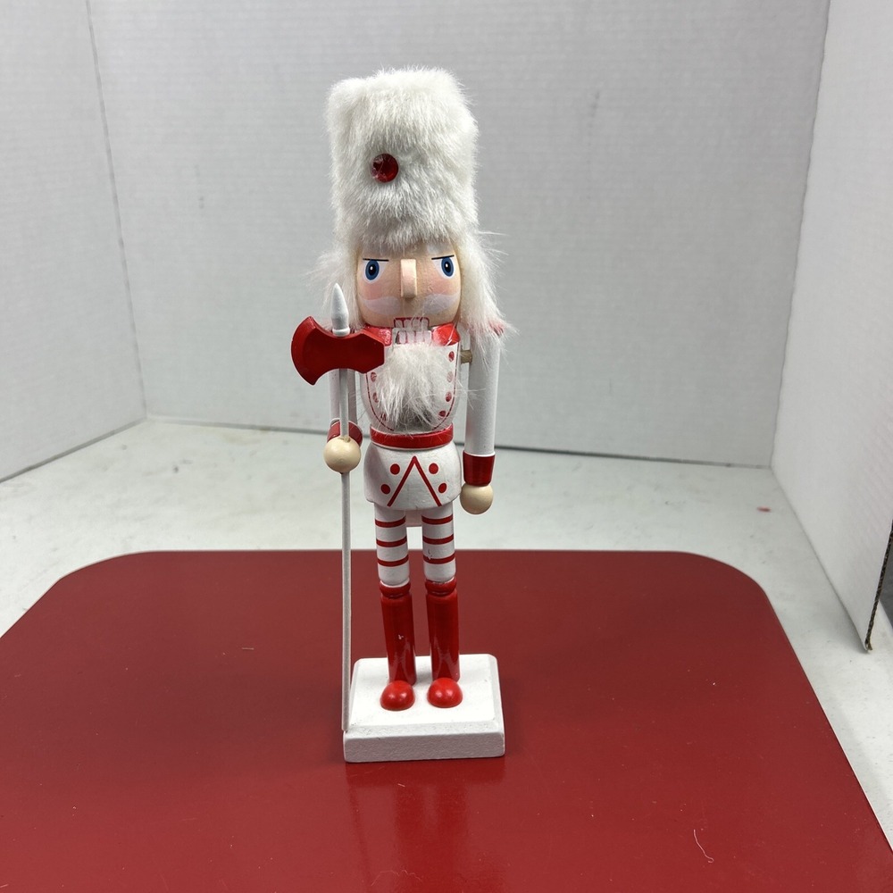 Soldier Nutcracker Christmas Party Shopping with Fur Hat And Scarf 10" H